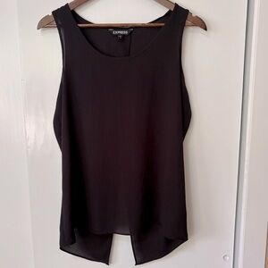 Express| Stylish Black Tank Top Open Back Lightweight Blouse Sz M